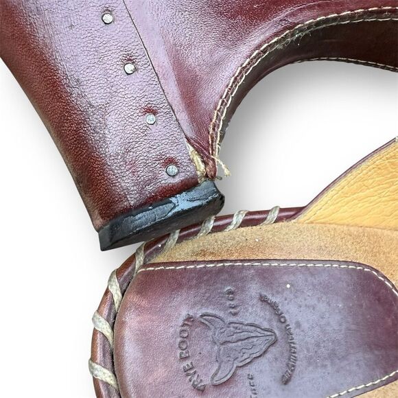 Frye Women's Charlotte Brown Leather Heeled Mule Clogs Size 8.5 boho - Picture 12 of 16